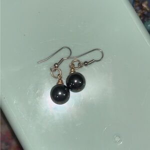 Sophisticated Black and Gold Dangle Earrings